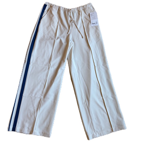Athleta Pant MVP Mid Rise Side Stripe ivory blue MP - Picture 5 of 11